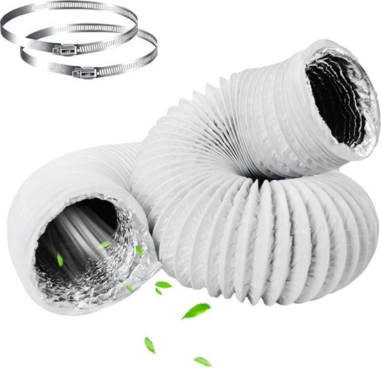 Serpentina di scarico 100 mm x 6 m estensione - tubo flessibile di scarico con morsetto - tubo in alluminio per climatizzazione e asciugatrice