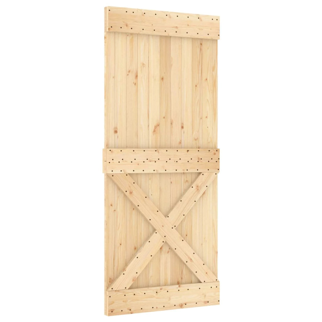 Porta scorrevole Naturale e Nero 90 x 210 cm 3444926