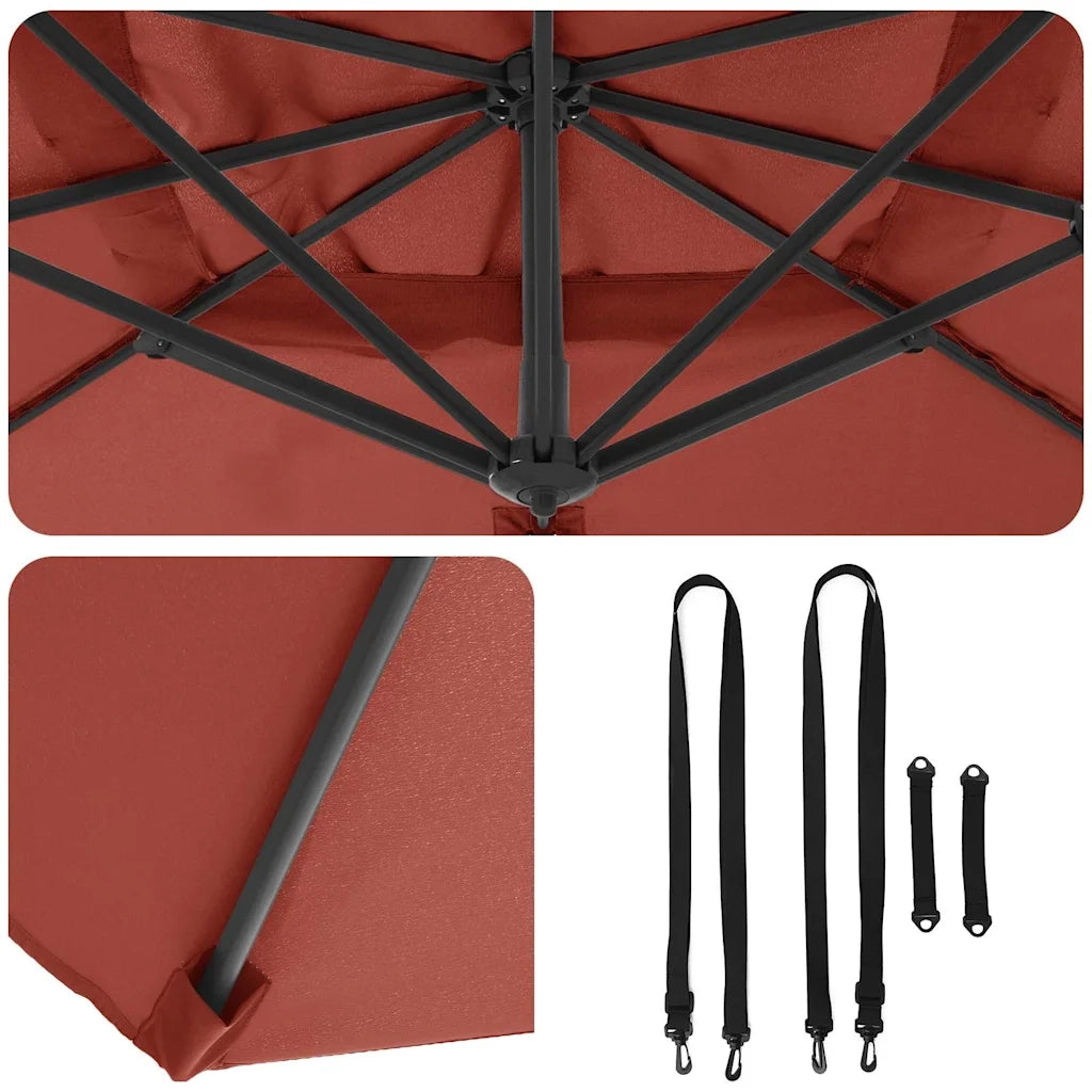 Parasol Roma Rosso 286 x 284 x 265 cm Alluminio e Poliestere 42003342
