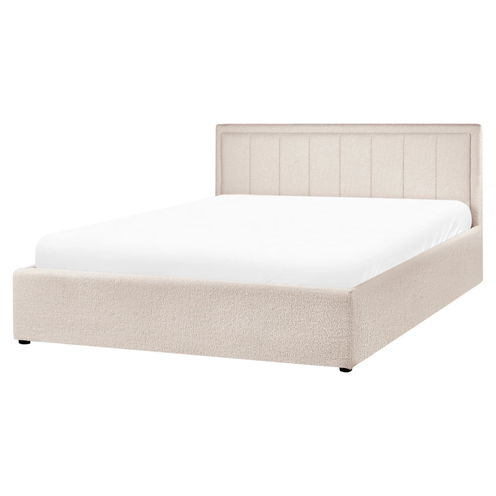 Letto Ottomano Tortora Beige 160x200 cm Struttura imbottita con Testiera