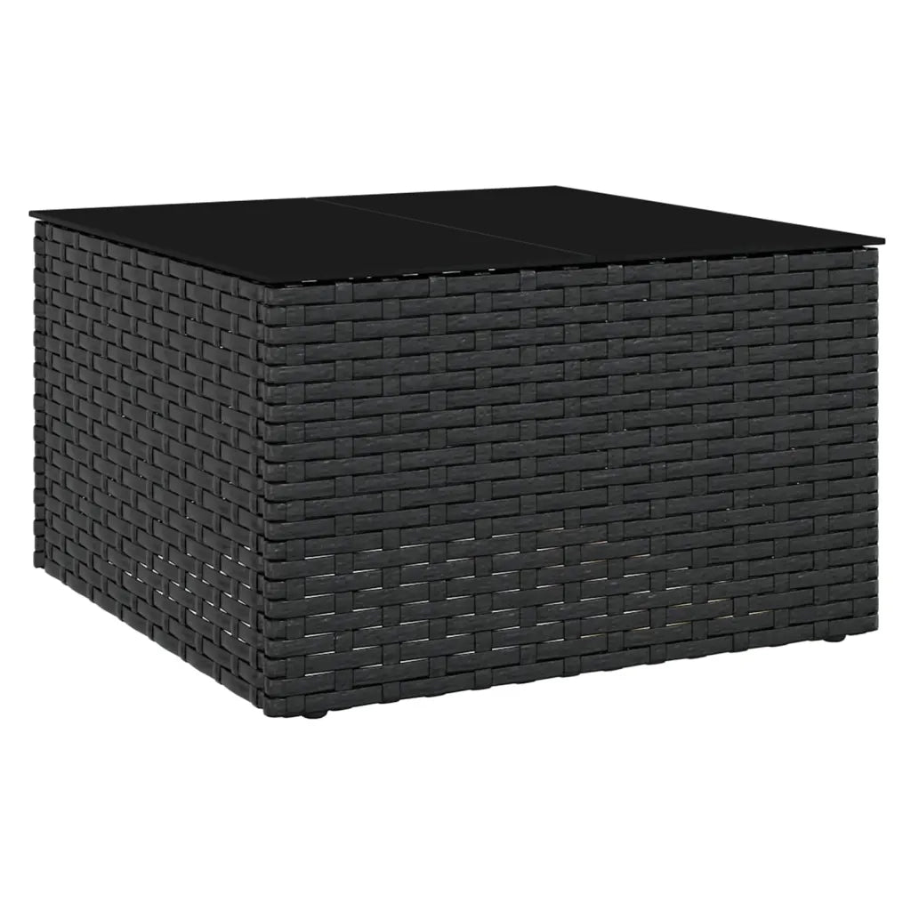 Set da Giardino 2 pz | Set Salotto da Giardino con Cuscini Nero in Polyrattan