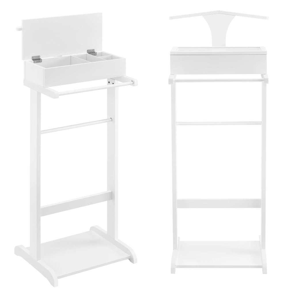 Servomuto Lulboll con Porta Pantaloni e Cassetta con Scomparti - Bianco [en.casa]