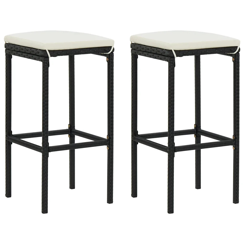 Set Bar da Giardino 3 pz con Cuscini Nero 3067947