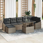 Set Divano da Giardino con cuscino 8 pcs Grigio polyrattan 3349045