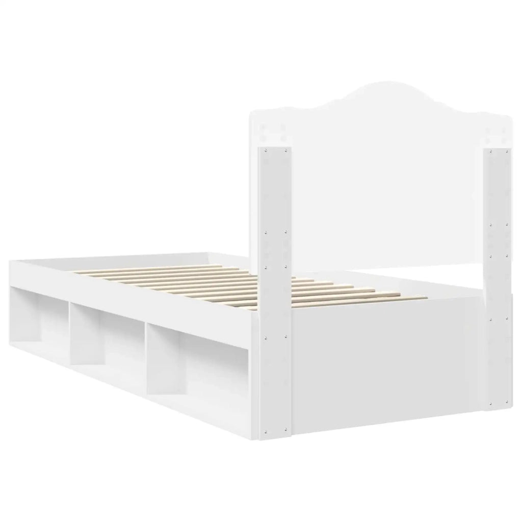 Struttura del letto-Giroletto-Rete del Letto Bianco 90 x 190 cm Pino massello 942462