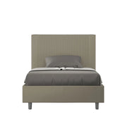 BS COM Letto una piazza e mezza con rete imbottito 120x190 similpelle cappuccino