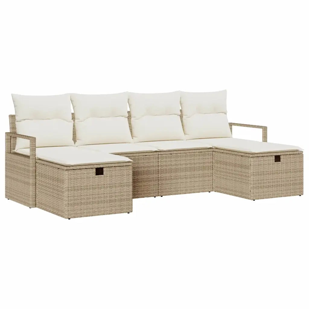 Set di divani con cuscino 5 pcs polyrattan