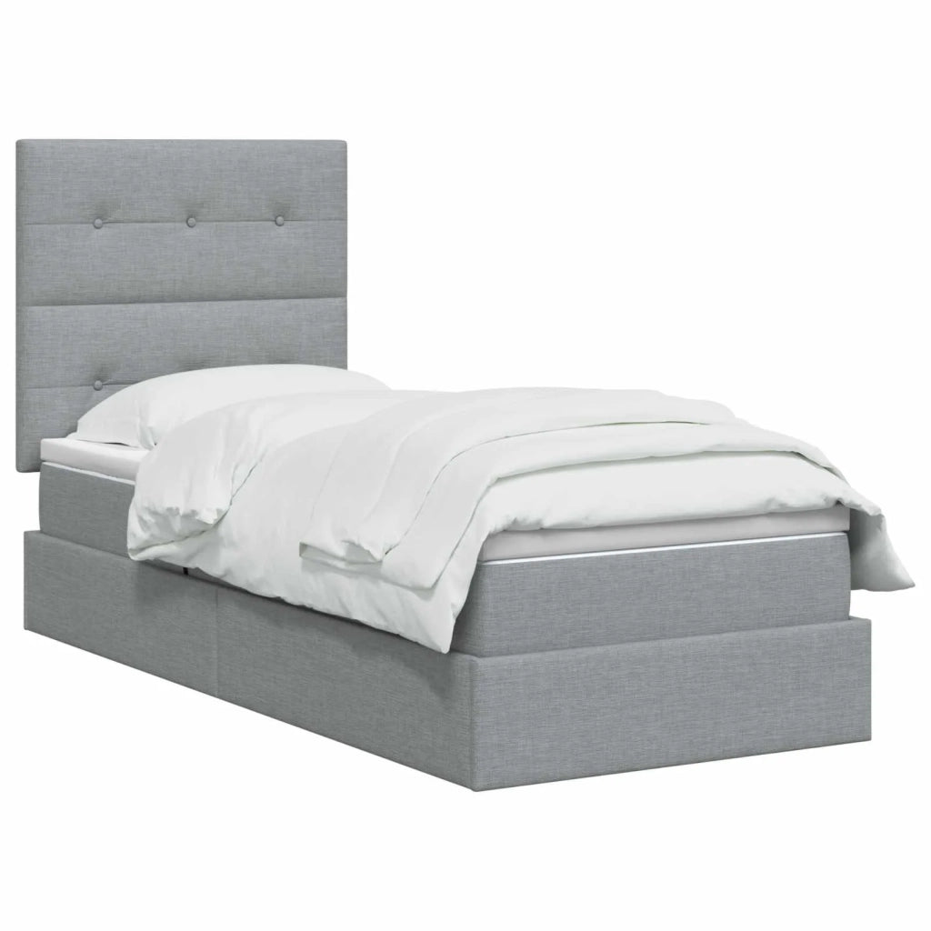 Letto con contenitore LED e materasso Grigio Chiaro 3459924