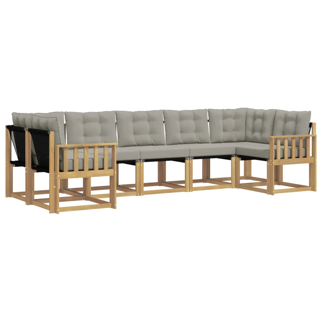 Set di divani da esterno 7 pcs Bianco e Grigio Chiaro 3389833
