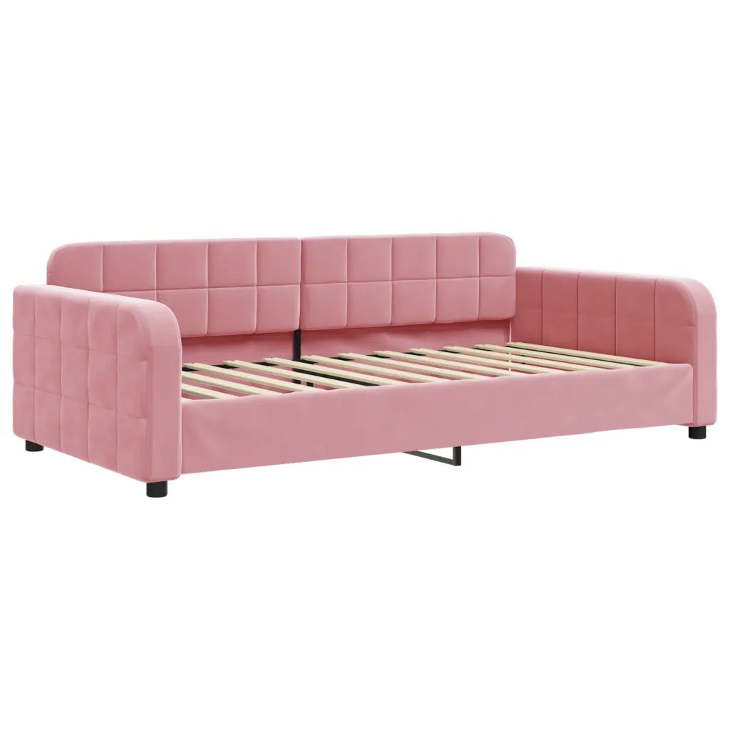 Divano Letto con Materasso Rosa 90x200 cm in Velluto 3196908