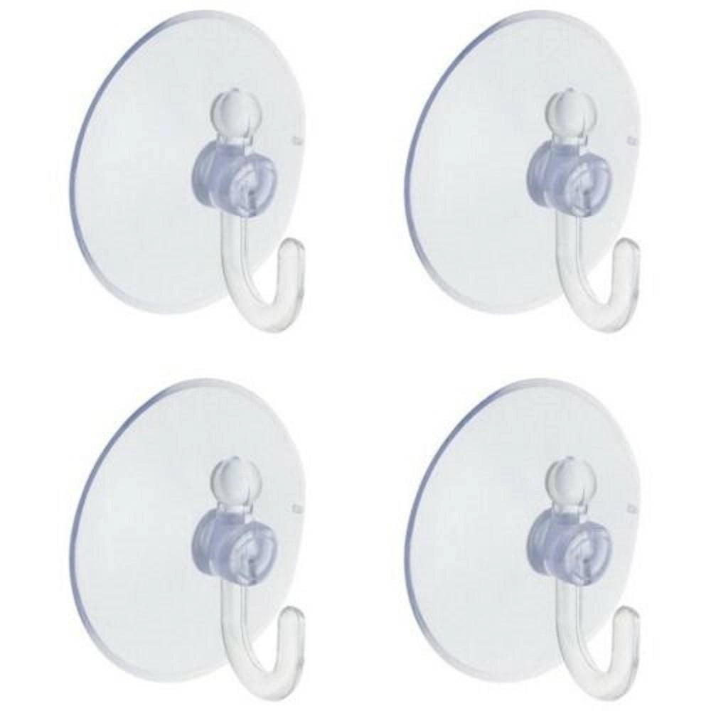 Trade Shop - Set 4 Ganci Appendini A Ventosa Trasparenti Per Casa Bagno Cucina -