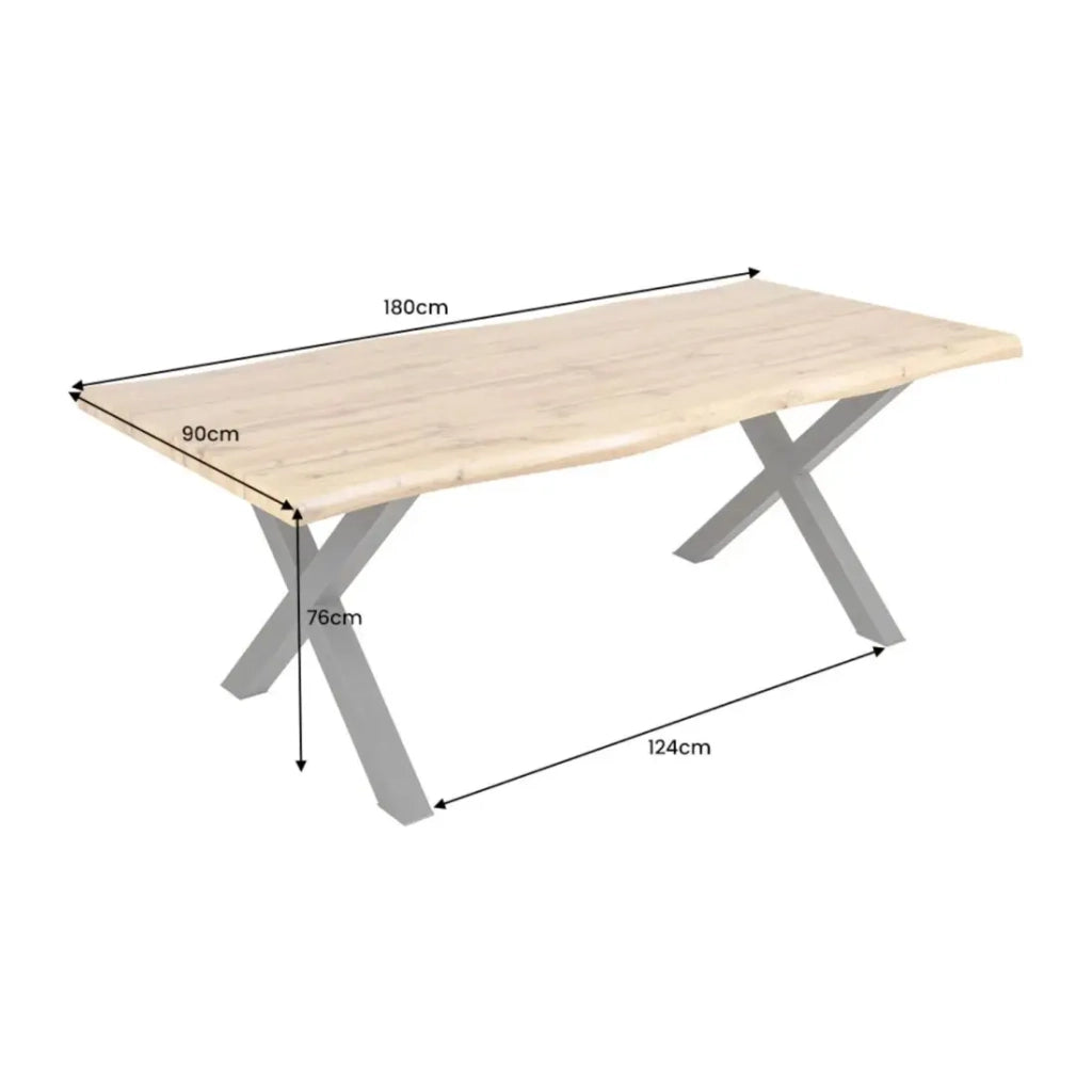 Table RIVET – Rettangolare 180 cm – Legno e metallo – Stile industriale
