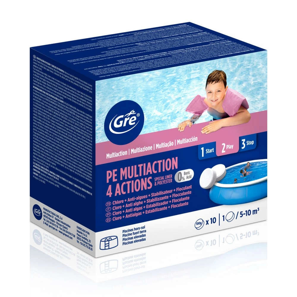 Kit Pulizia Piscine Cloro Antialghe Flocculante e Stabilizzatore Cloro