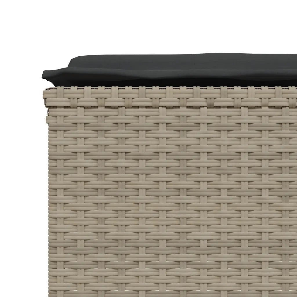 Sgabelli da Giardino con Cuscini 4 pz Grigio Chiaro Polyrattan 368367