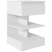 Comodino Moderno in MDF con Cassetto e Ripiani ¨C Zephmum ¨C Bianco 39x39x65