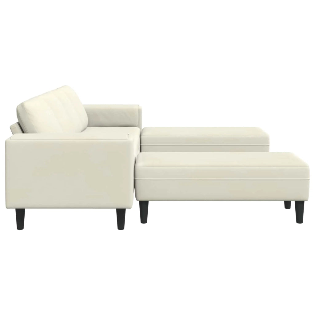 Divano per Soggiorno 3 pcs Crema 250 x 188 x 76 cm 3335129