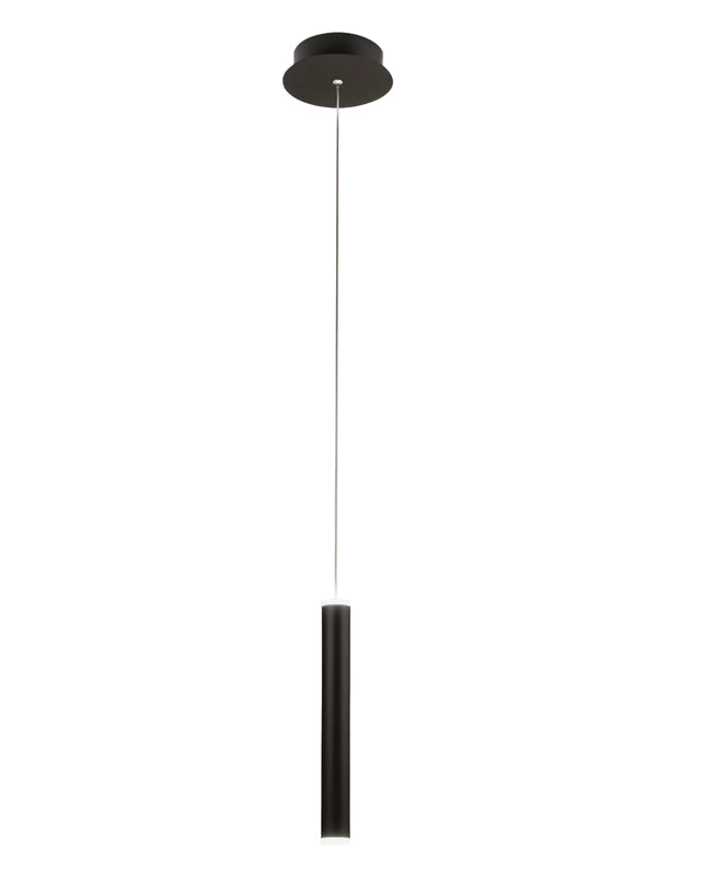 Lampada a sospensione singola nera Prado di Fabas Luce - LED 6,5W dimmerabile, design moderno