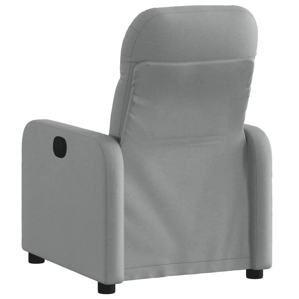 Poltrona | Sedia Relax Reclinabile in Tessuto Grigio Chiaro