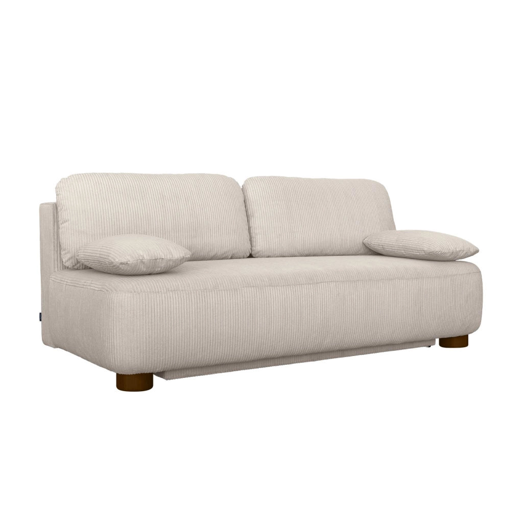 Divano letto in velluto a coste, 3 posti, beige grigio