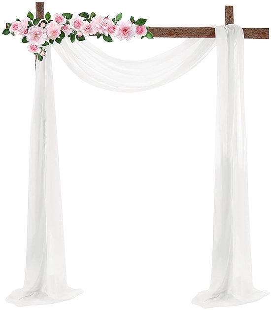 Tendal per arco nuziale - chiffon bianco - 1 pezzo - 68,6 x 548,6 cm