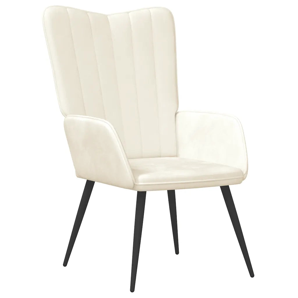 Sedia Relax Bianco Crema in Velluto 327686