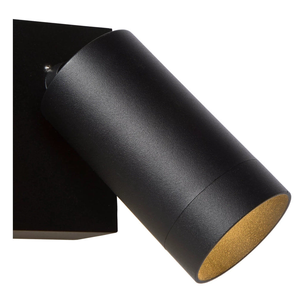 Applique esterna doppia con sensore GU10 nera Lucide Taylor