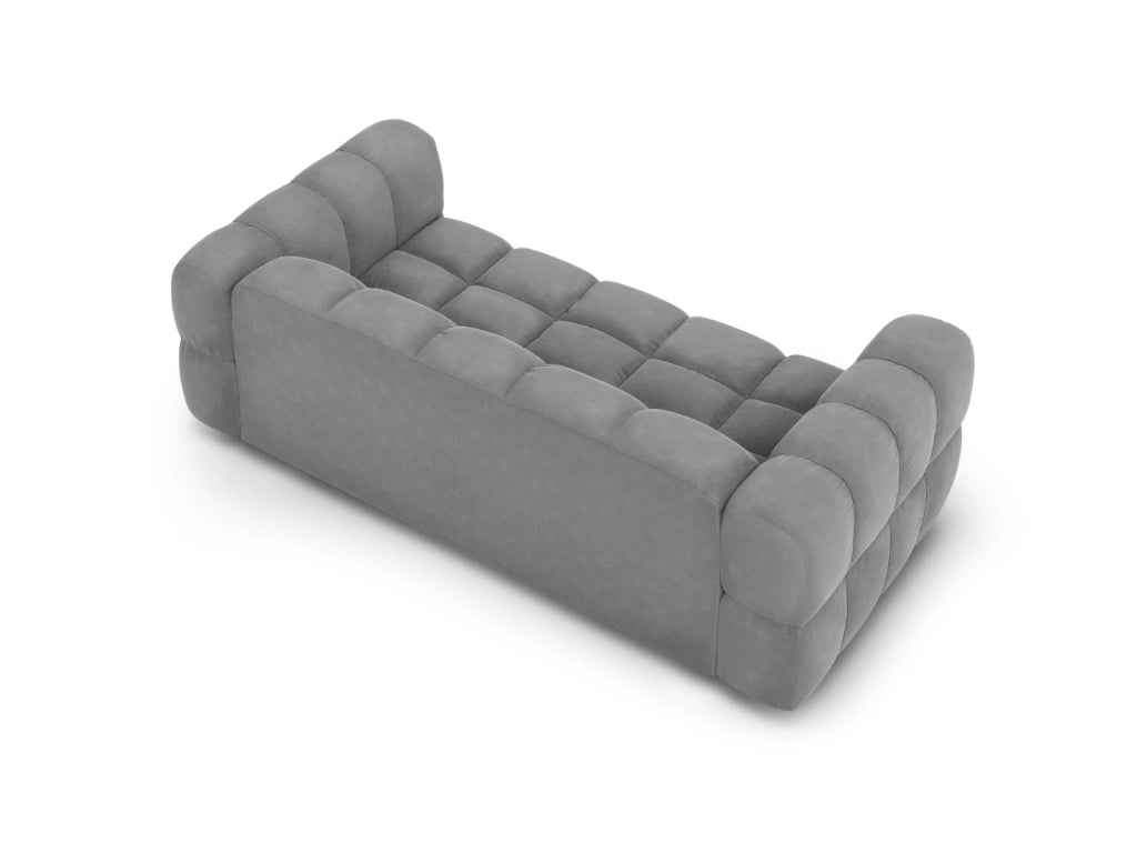 Cosmopolitan Design - Divano "Sky" 3 posti in velluto grigio chiaro 
