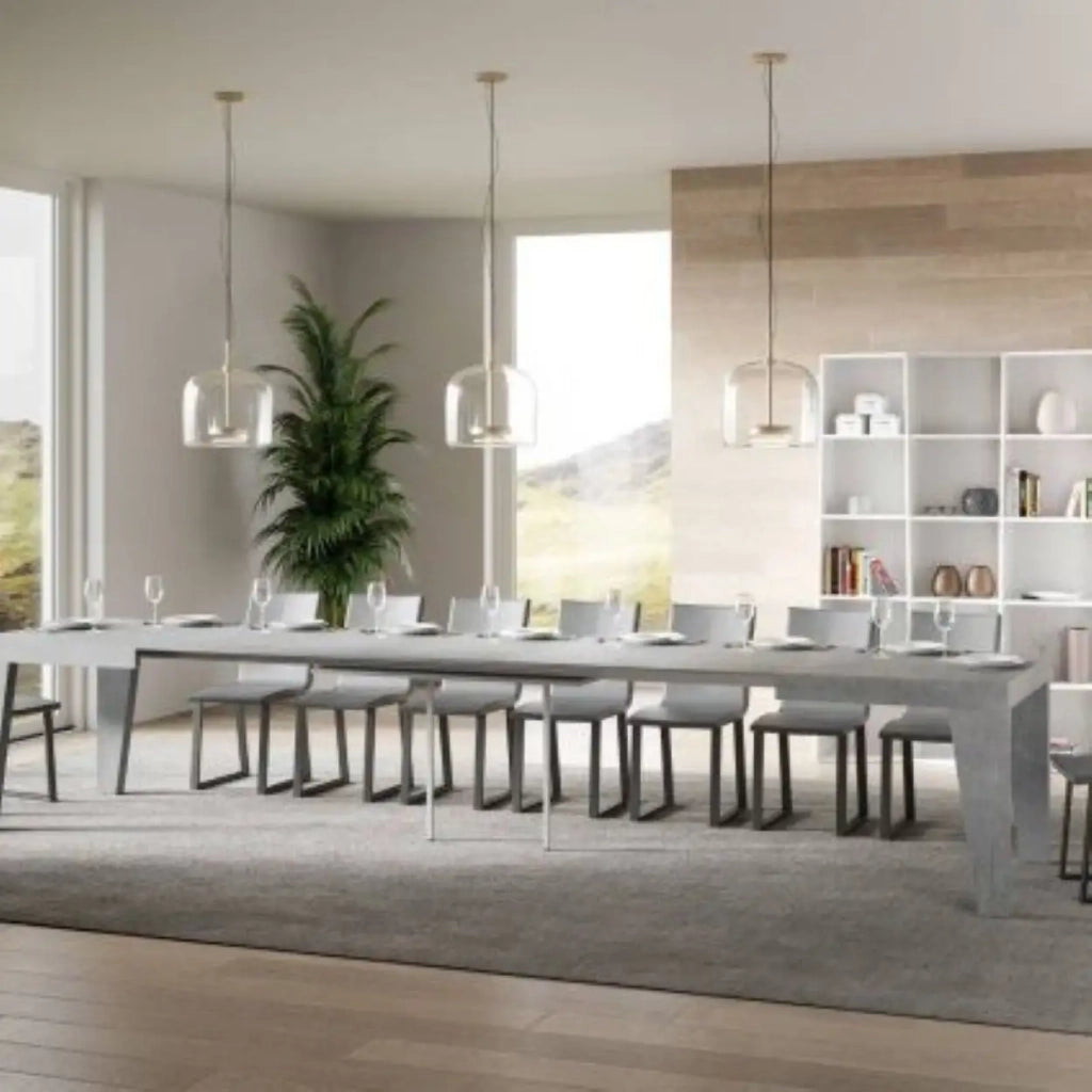 Tavolo allungabile 140/400x90 cm Naxy colore cemento