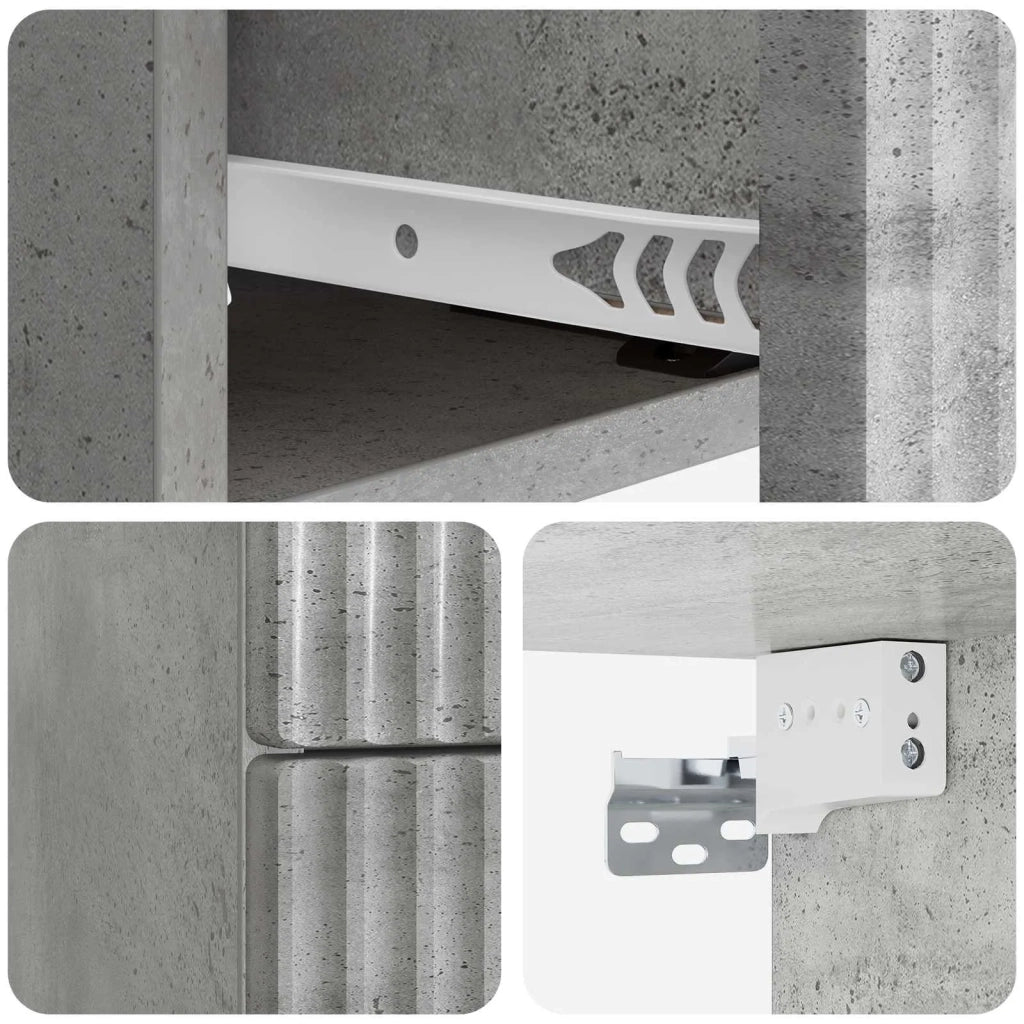 Mobiletto da notte a muro con cassetto 2 pcs Grigio Cemento 898472