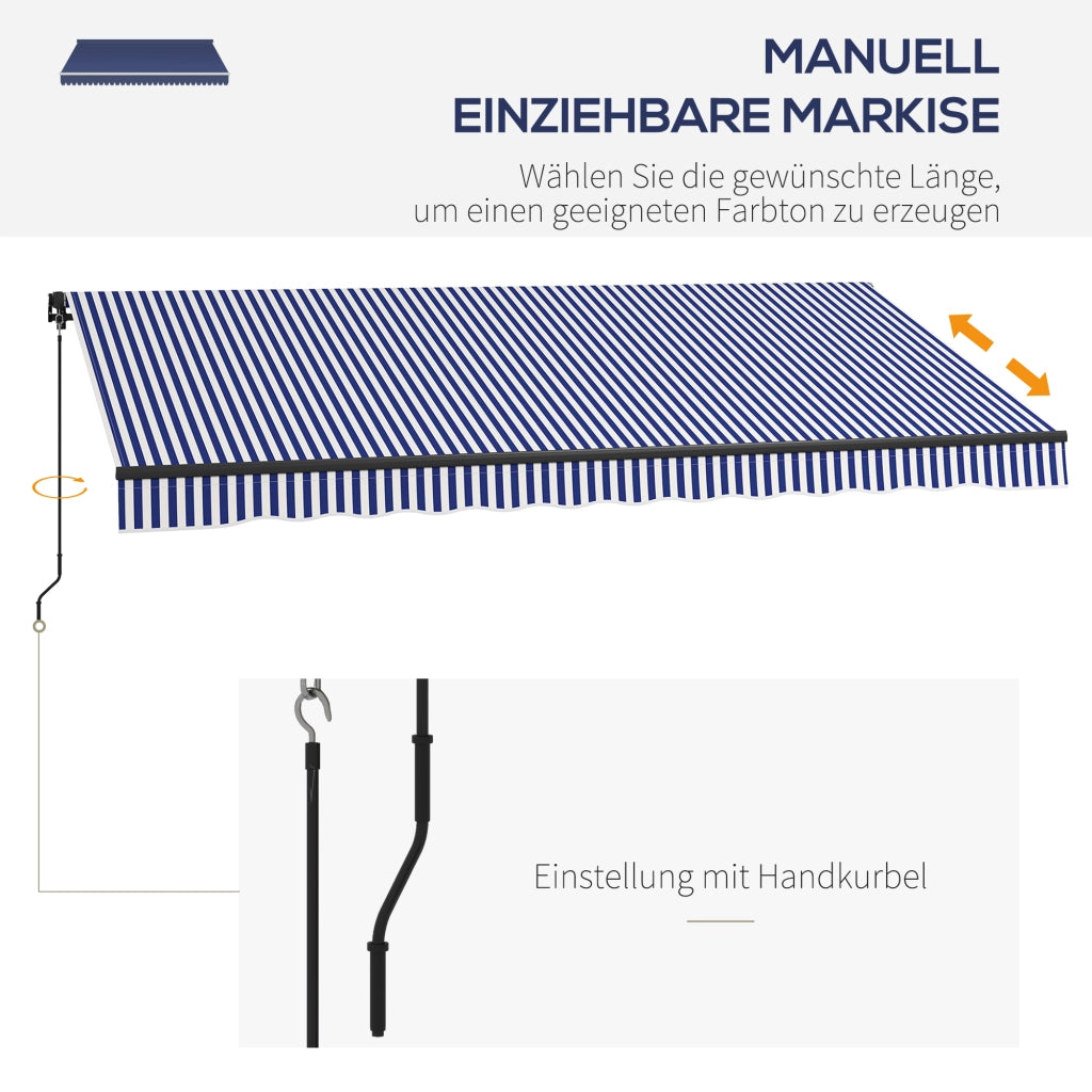 Tenda da sole per giardino ¨C Minimal ¨C Blu e Bianco 400x300 cm