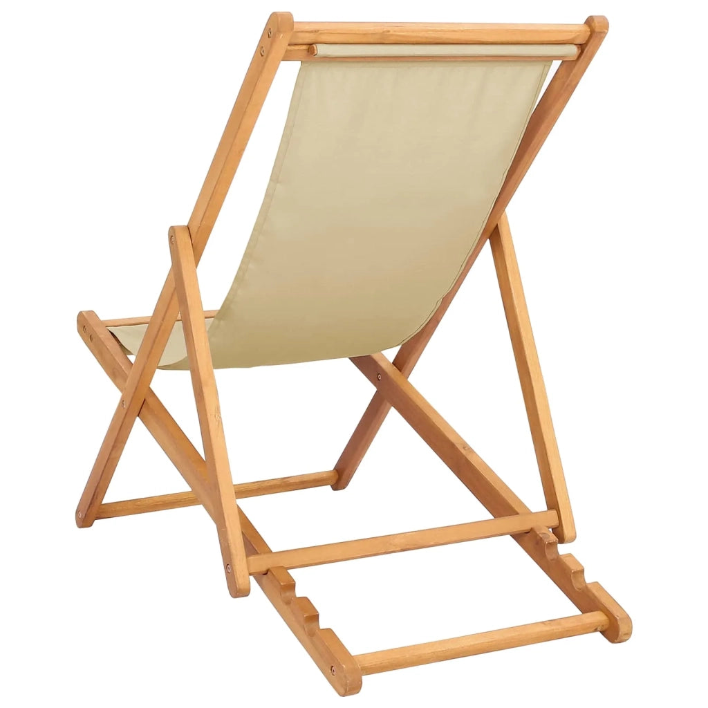 Sedia da Giardino | Sedia da spiaggia Beige Legno di teak solido