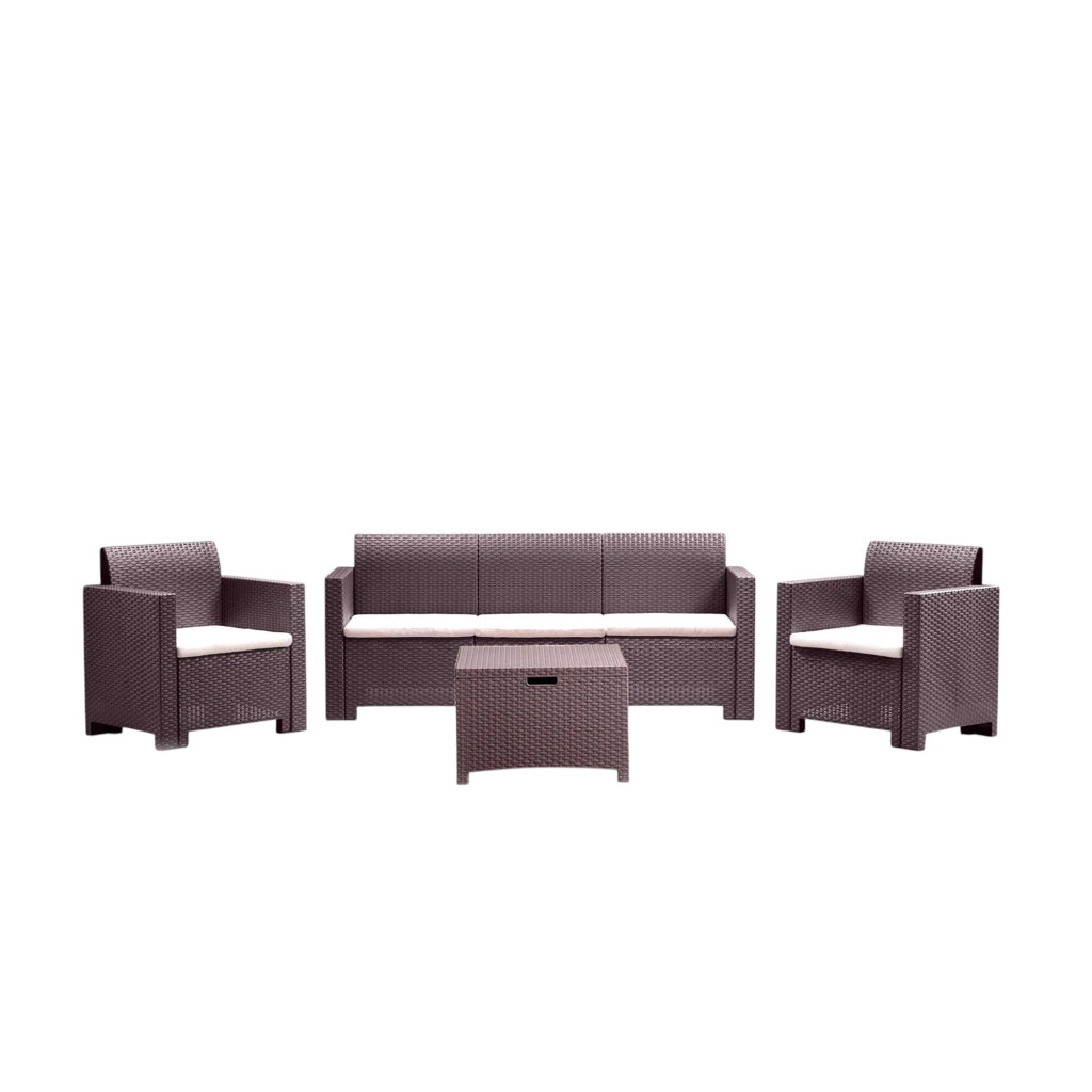 SET SALOTTO NEBRASKA MARRONE CON DIVANO 2 POSTI 2