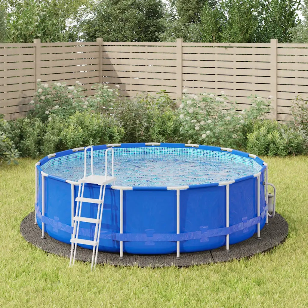 Telo Sotto Piscina Grigio Chiaro ?396 cm Geotessile Poliestere