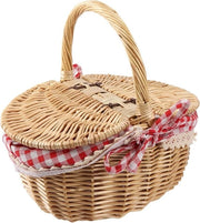 Borsa da picnic in vimini con coperchio e maniglia per pic nic, feste e serate di barbecue