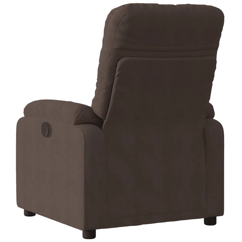 Poltrona | Sedia Relax Reclinabile Marrone in Tessuto di Microfibra