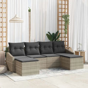 Set di divani con cuscino 6 pcs Grigio chiaro polyrattan 3346832