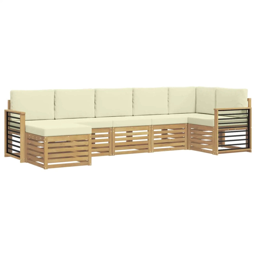 Set di divani da esterno 7 pcs Bianco e Crema 3392205