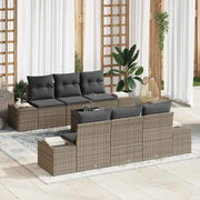 Set Divano da Giardino con cuscino 7 pcs Grigio polyrattan 3346949
