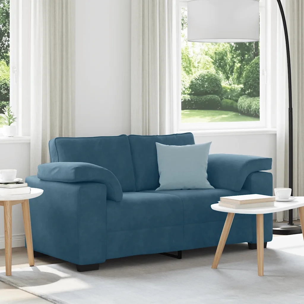 Divano Divanetto Blu 160x77x82 cm in Velluto 4105266