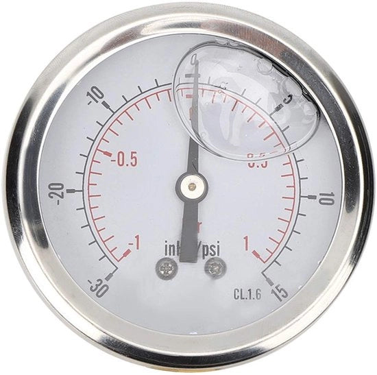 Manometro a Druzione 68 mm - Olio Riempito - Cassetta in Acciaio Inossidabile - Protezione IP65 - Adatto per Acqua/Olio/Aria/Gas di Sottofondo - Alta Affidabilità - Manometro