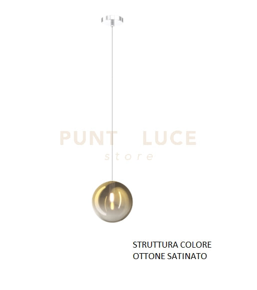 SOSPENSIONE OTTONE SAT. 1 LUCE VETRO ORO 1184OS-S1-OR