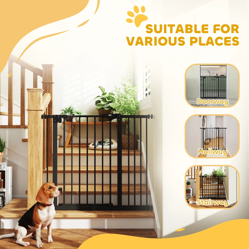 Cancellino per Cani Regolabile ¨C Minimal ¨C Nero, Acciaio e Plastica, 74-100x77 cm
