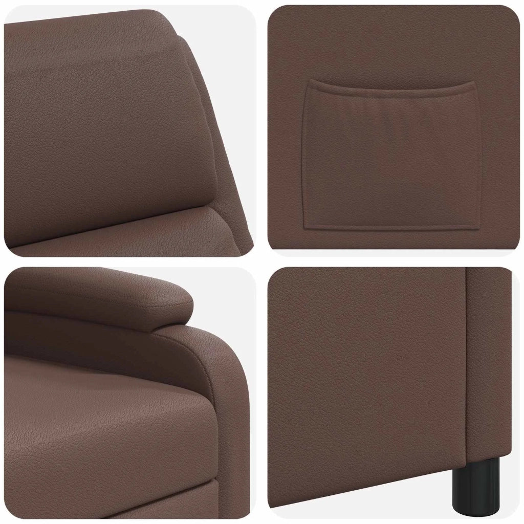 Poltrona reclinabile Marrone Similpelle 42034843