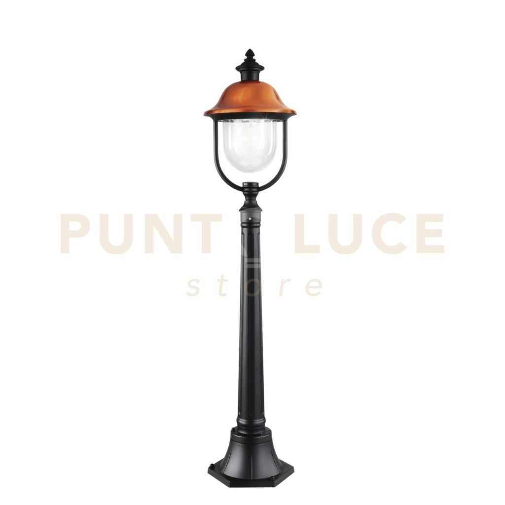 PALETTO VENEZIA NERO E RAME 1 LUCE ATTACCO E27 IP44 25X118CM