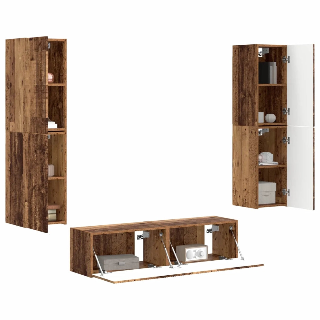 Set mobile TV 6 pcs Legno vecchio Legno multistrato 3409130