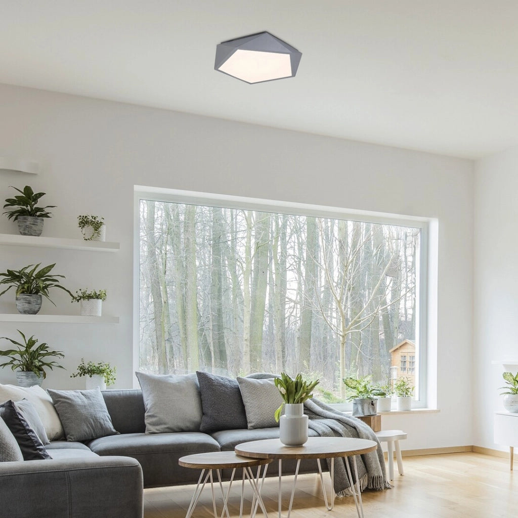 Plafoniera pentagonale LED 30W grigia Rabalux Raffa
