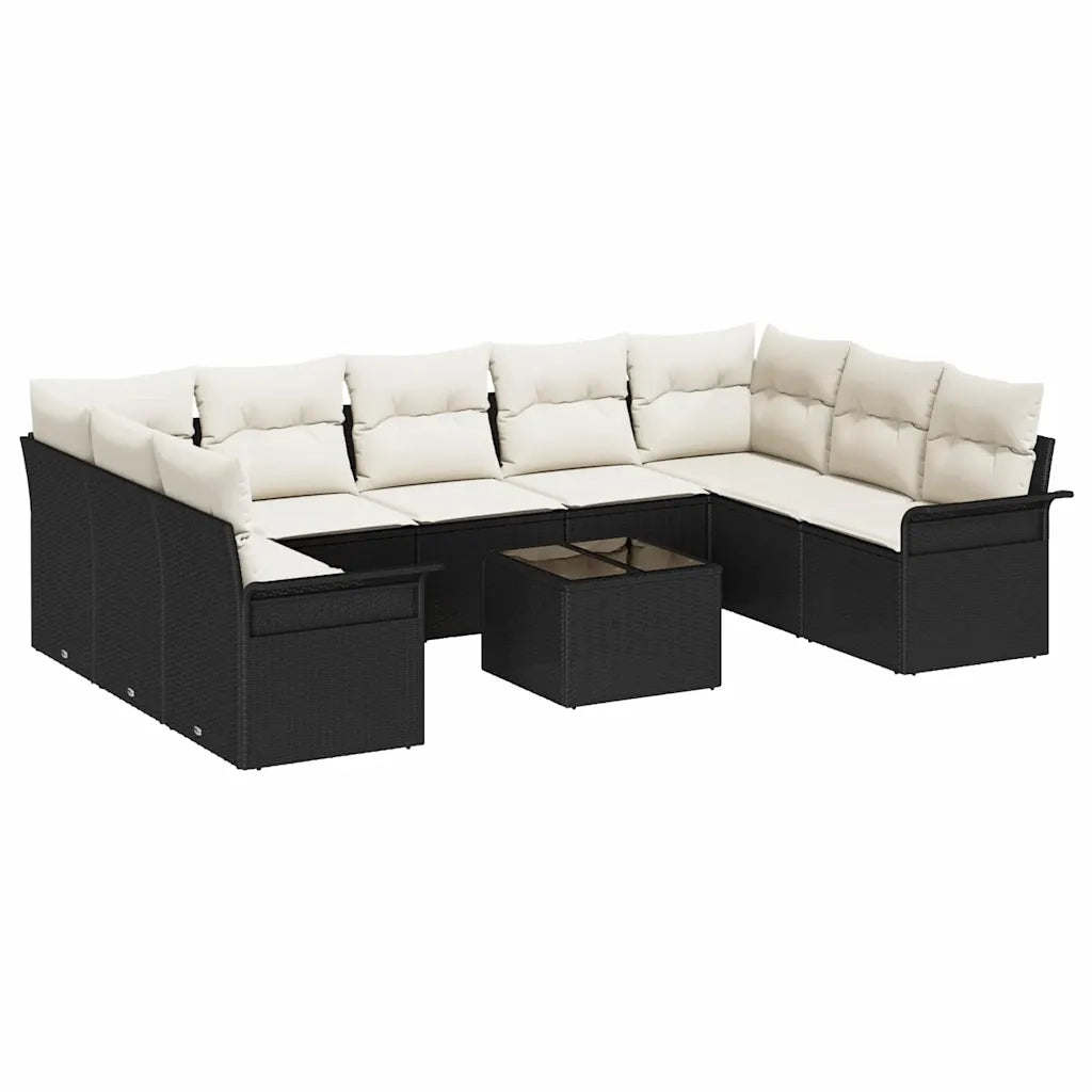 Set Divano da Giardino 10 pcs Marrone polyrattan