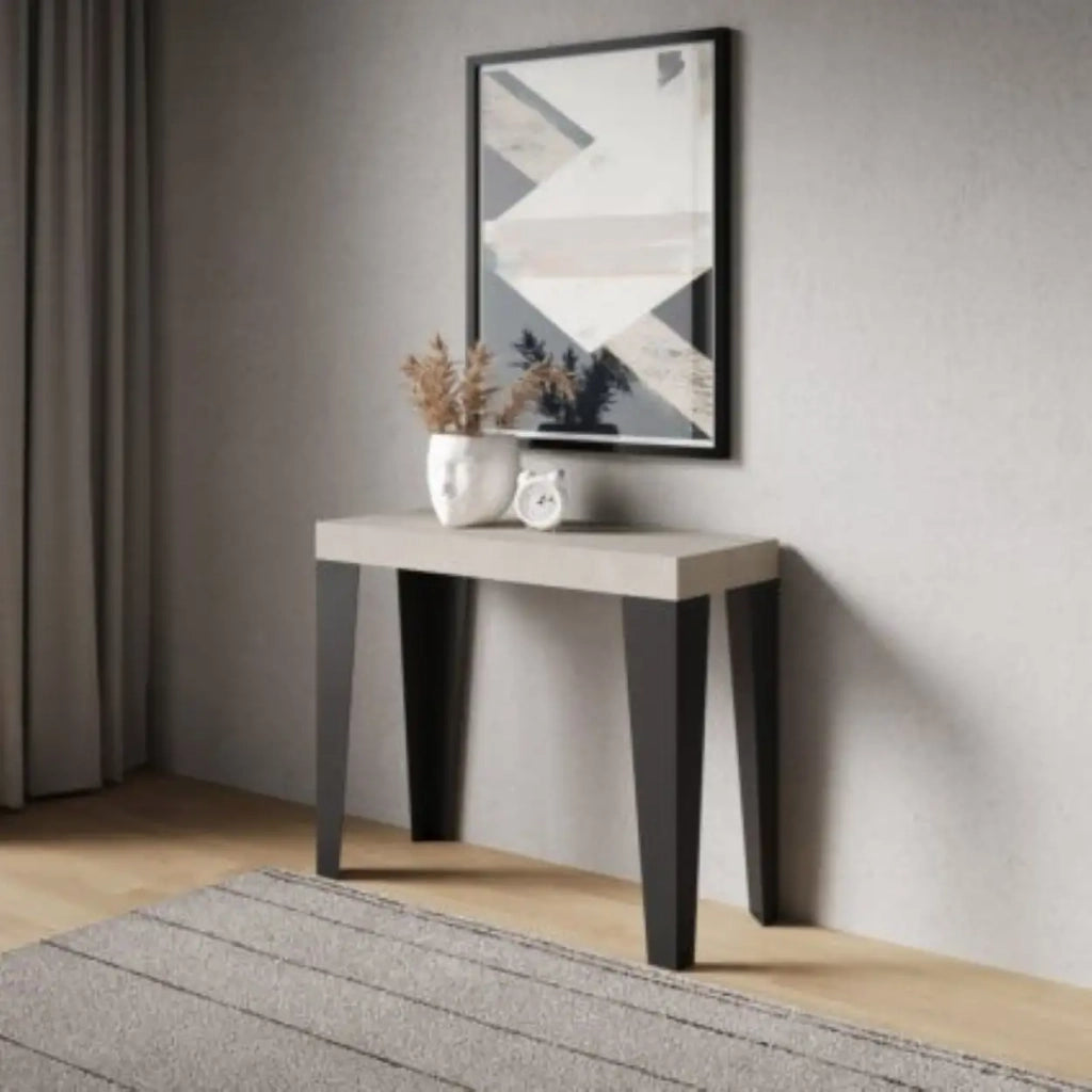 Consolle allungabile 90x40/196 cm Flame Small cashmere gambe antracite