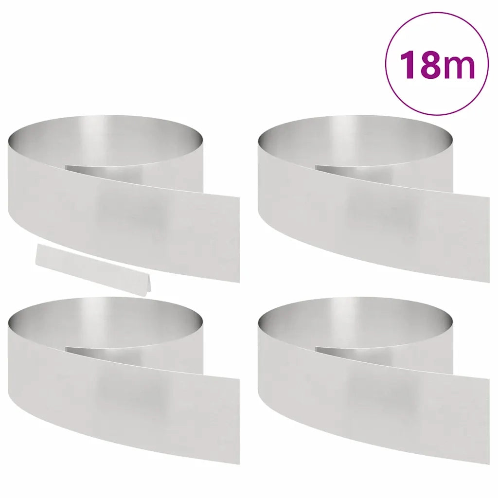 Bordura per Prato 4 pcs Argento 450 x 0,05 x 20 cm 868029