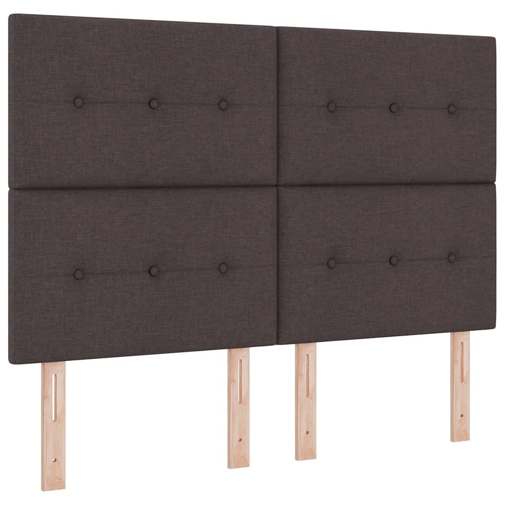 Letto a Sorgente LED Marrone Scuro 160 x 200 cm Tessuto 3343514